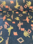 Preview: Musterwalk geometrisch auf schwarz Walkstoff Italien gemustert Walkloden
