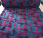 Preview: Musterwalk pink auf blau Walkstoff Italien gemustert Walkloden