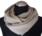 Preview: Loop Loopschal beige doppellagig Unikat warrm handgefertigt made in Germany