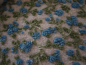 Preview: Wieder eingetroffen Musterwalk Blumen blau türkis auf beige Walkloden Italien