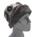 Preview: Hut Musterwalkstoff Strahlen schwarz auf grau gefüttert unifarbener Walk Einheitsgröße