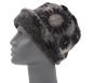 Preview: Hut Musterwalkstoff Strahlen schwarz auf grau gefüttert unifarbener Walk Einheitsgröße