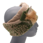 Preview: STIRNBAND Strahlen beige auf grün. Blume abnehmbar