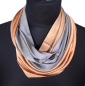 Preview: SCHLAUCHSCHAL LOOP SEIDENJERSEY 100% reine Seide grau-beige