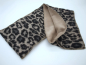 Preview: Loop Walkstoff Loopschal Baumwollfleece beige Leomuster gefüttert edel exclusiv