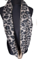 Preview: Loop Walkstoff Loopschal Baumwollfleece beige Leomuster gefüttert edel exclusiv
