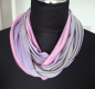 Preview: SCHLAUCHSCHAL LOOP SEIDENJERSEY 100% reine Seide rosa grau