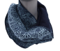 Preview: Loop Baumwolljaquard Loopschal Baumwollfleece blau gefüttert edel exclusiv