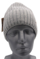 Preview: Lachti Strickmütze Rippenmuster komplett gefüttert warm Viskose hellgrau