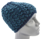 Preview: Strickmütze Beanie kurz Ballonmütze Fa. Gebeana Strick blau gefüttert made Germany