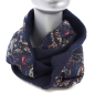 Preview: Schlauchschal Loopschal blau Paisley handgefertigt gefüttert Fleece warm Winter