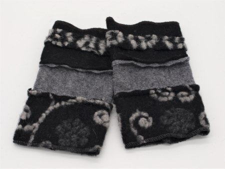 Stulpen Pulswärmer Unikat Grau-Schwarz