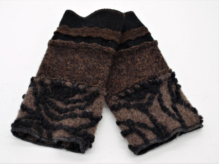 Stulpen Pulswärmer Ornamente braun-schwarz