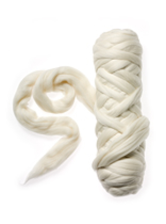 Kammzug, Merino, 19.5mic, ideal zum Nuno-Filzen, natur, ungefärbt, 100% Wolle 1000g