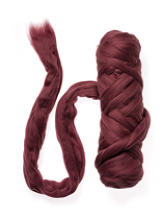 Kammzug Merino, 19.5mic ideal zum Nuno-Filzen weinrot 100% Wolle 1000g