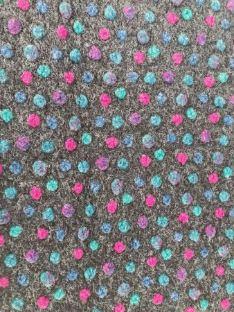 Preview: Ganz Neu Winter 2026/27 Musterwalk Punkte bunt auf anthrazit Walkstoff Italien gemustert Walkloden