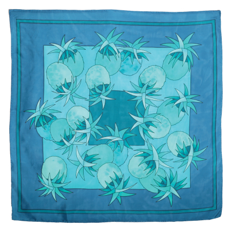 Preview: ANANAS Veronique Paulus LA COLLECTION GUTTA-SEIDENTUCH 90x90cm Habotai /Ponge 9 Konturen SCHWARZ