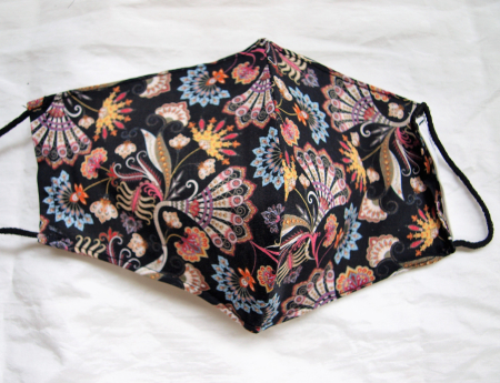 Stoffmaske Mund-Nasen-Abdeckung Blumen bunt