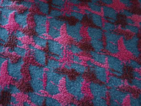Musterwalk pink auf blau Walkstoff Italien gemustert Walkloden