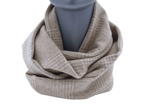 Preview: Loop Loopschal beige doppellagig Unikat warrm handgefertigt made in Germany