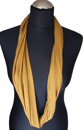 Preview: SCHLAUCHSCHAL LOOP SEIDENJERSEY 100% reine Seide gold