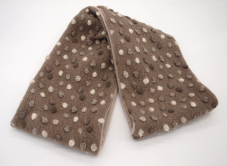 Preview: Loop Musterwalk Loopschal Winter warm Fleece beige gefüttert Unikat