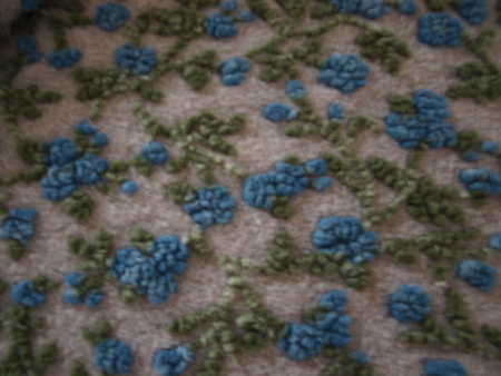 Wieder eingetroffen Musterwalk Blumen blau türkis auf beige Walkloden Italien