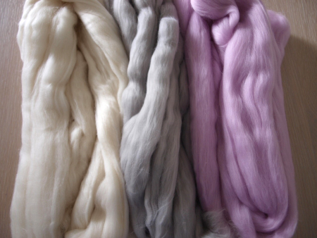 Filzwolle 220g superfeiner Merino-Kammzug Filzen 19,5mic Pastell