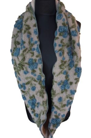 Loop Musterwalk Loopschal Winter warm Fleece beige gefüttert Unikat