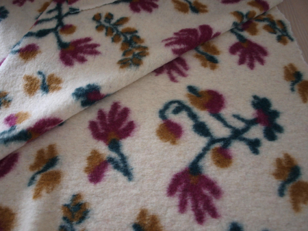 Preview: Musterwalk Blumen abstrakt auf natur Walkstoff Italien gemustert Walkloden Walk