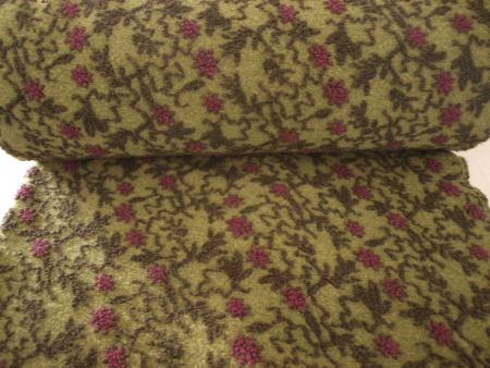 Preview: Neu eingetroffen Musterwalk Blumen auf grün Walkloden Italien