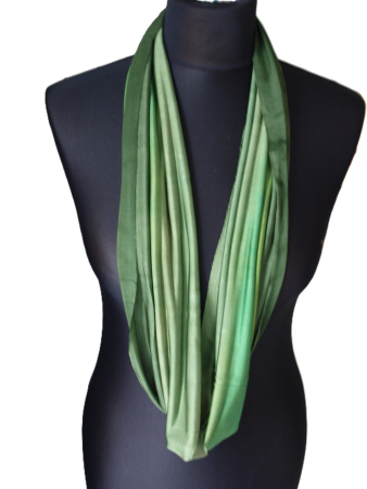 Preview: SCHLAUCHSCHAL LOOP SEIDENJERSEY 100% reine Seide Grüntöne