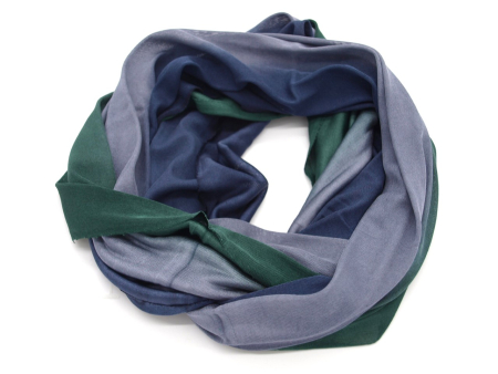 Preview: SCHLAUCHSCHAL LOOP SEIDENJERSEY 100% reine Seide Tanne-Marine-Grau