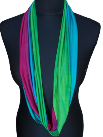 Preview: SCHLAUCHSCHAL LOOP SEIDENJERSEY 100% reine Seide Türkis