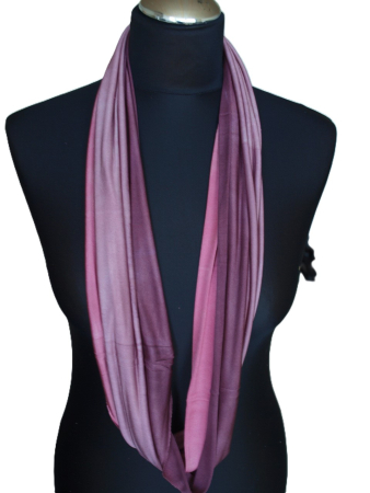 Preview: SCHLAUCHSCHAL LOOP SEIDENJERSEY 100% reine Seide rosa-taupe