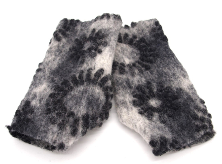 STULPEN Strahlen schwarz auf grau HANDGEFERTIGT mit Daumenloch