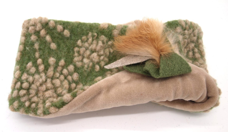 Preview: STIRNBAND Strahlen beige auf grün. Blume abnehmbar