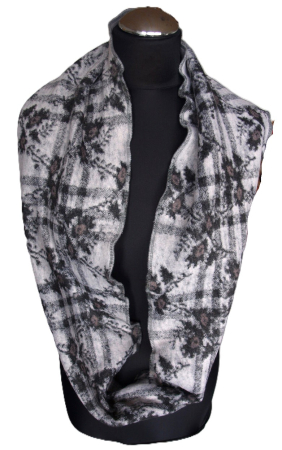 Loop Walkstoff Loopschal Baumwollfleece grau gefüttert edel exclusiv