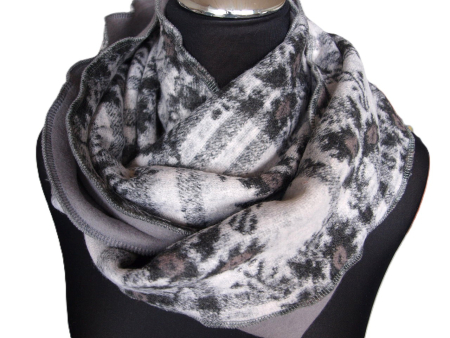 Loop Walkstoff Loopschal Baumwollfleece grau gefüttert edel exclusiv