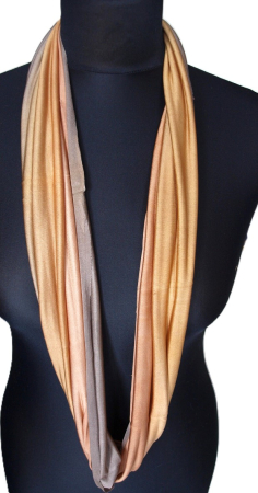Preview: SCHLAUCHSCHAL LOOP SEIDENJERSEY 100% reine Seide beige-natur