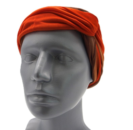 Preview: SCHLAUCHSCHAL LOOP SEIDENJERSEY 100% reine Seide orange-braun