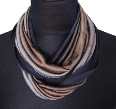 SCHLAUCHSCHAL LOOP SEIDENJERSEY 100% reine Seide braun grau schwarz