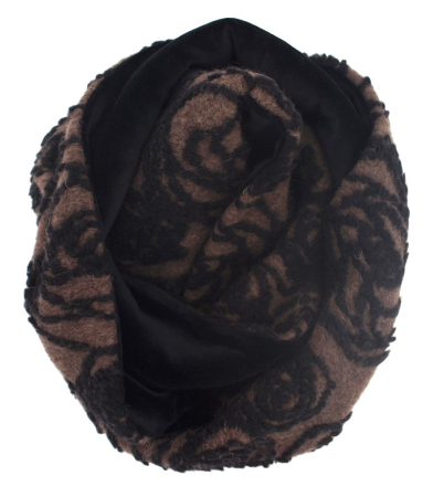 Preview: Loop Musterwalk Loopschal Winter warm Nickystoff gefüttert schwarz gefüttert Unikat