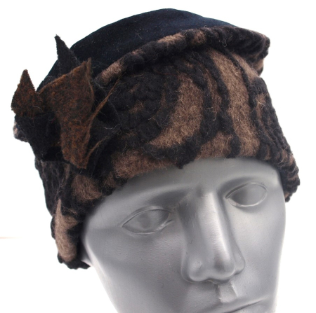 Preview: STIRNBAND Ornamente braun-schwarz