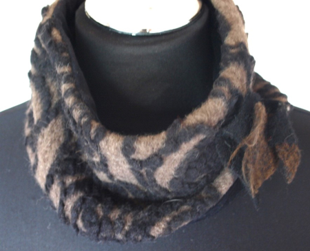 Preview: STIRNBAND Ornamente braun-schwarz