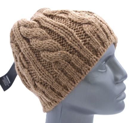 Preview: Neu Gebeana Damen Strick-Mütze beige, made in Germany