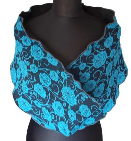 Preview: Loop Strickstoff Loopschal Baumwollfleece gefüttert edel exclusiv