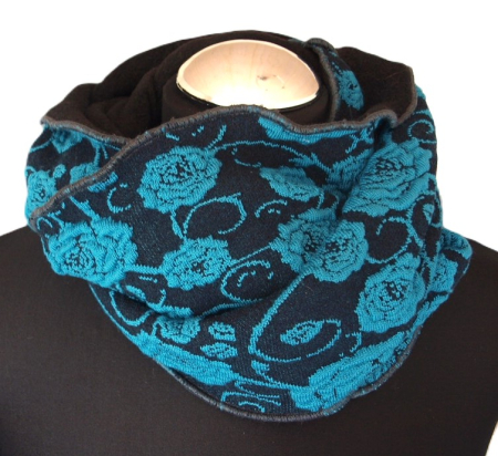 Preview: Loop Strickstoff Loopschal Baumwollfleece gefüttert edel exclusiv