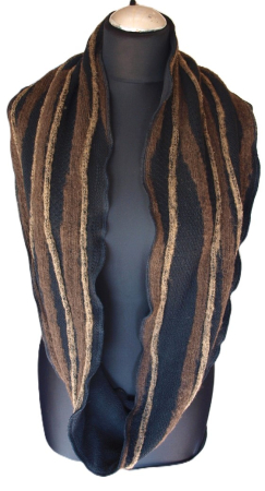 Preview: Loop Strickstoff Loopschal Baumwollfleece gefüttert edel exclusiv