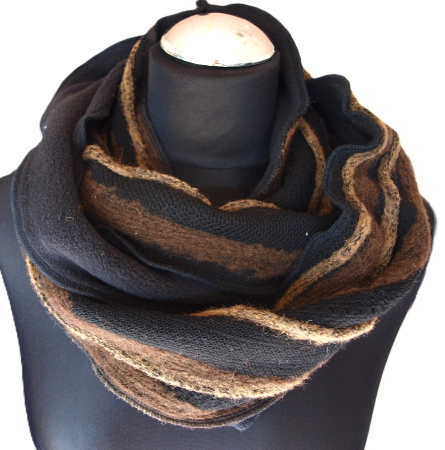Loop Strickstoff Loopschal Baumwollfleece gefüttert edel exclusiv